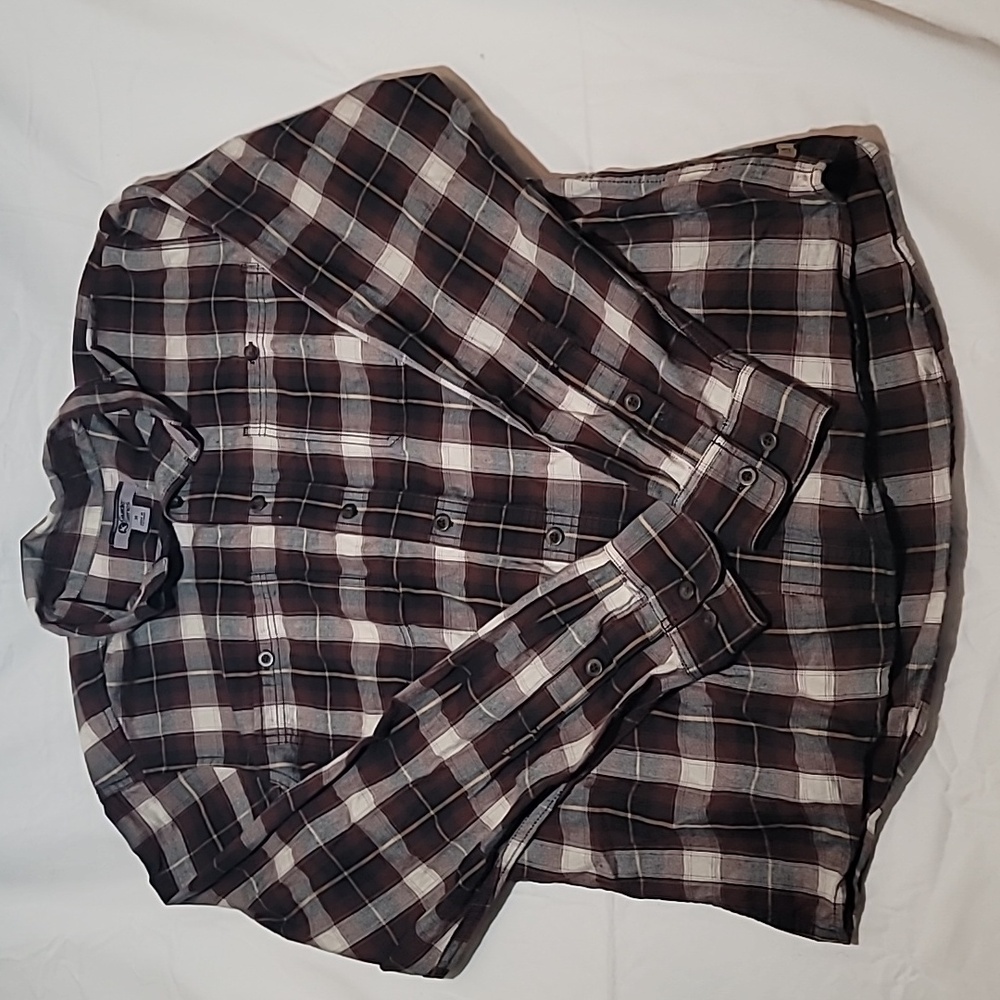 Men’s Gander Mountain Guide Series Flannel Button Up Shirt Size Medium Black